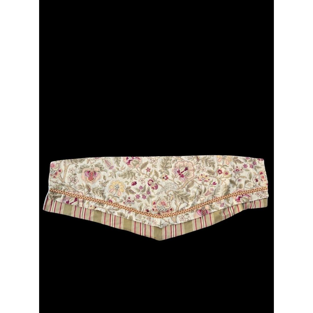 Waverly Imperial Dress Cream Red Floral Striped Valance‎ 51”